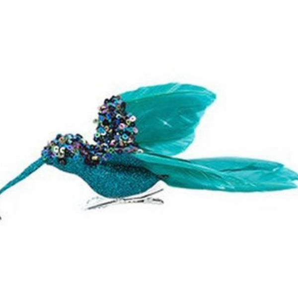 Blue & Teal Sequin Hummingbird Clip Set