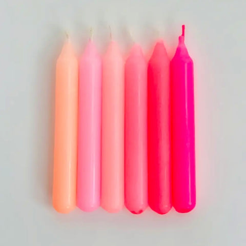 Neon Mini Candles Pink