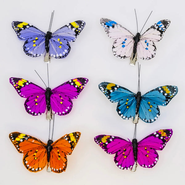 Feathered Butterflies set of 6