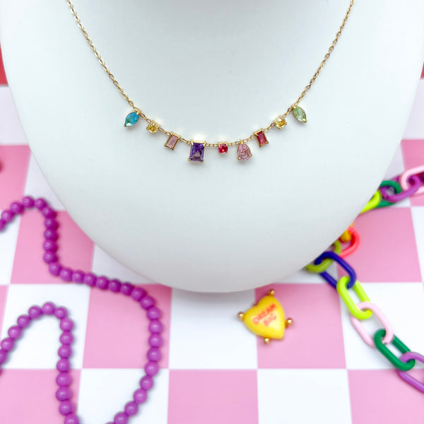 Colorful Cubic Zirconia Necklace