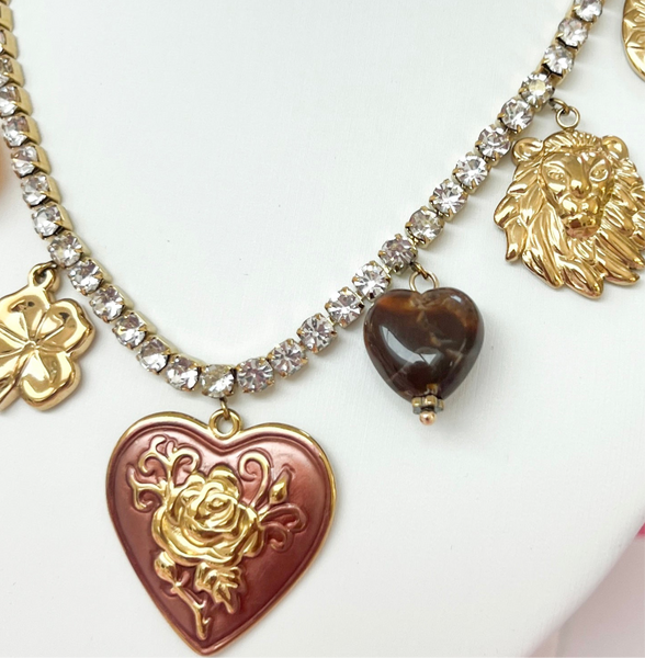 Hearts & Sparkles Charm Necklace