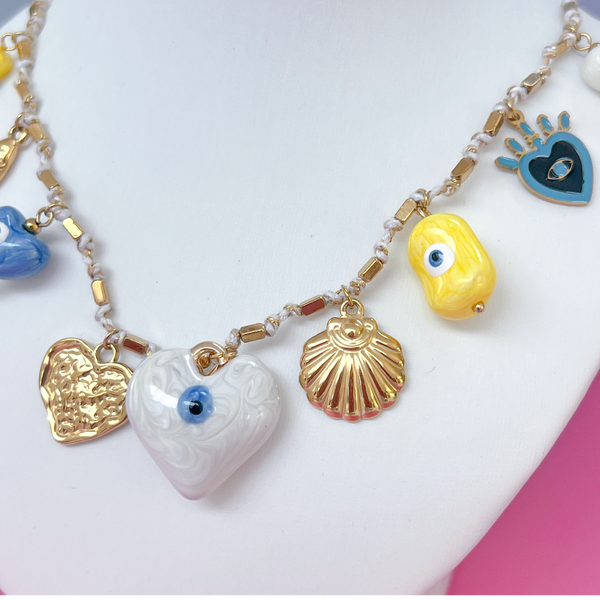 Hearts & Shells Charm Necklace