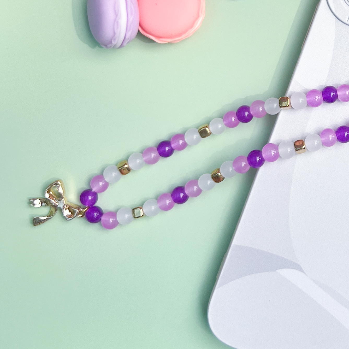 Purple Bow Phone Charm