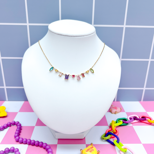 Colorful Cubic Zirconia Necklace