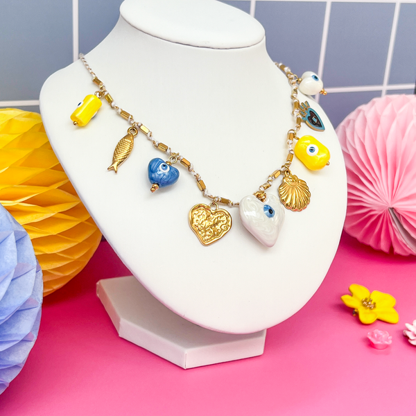 Hearts & Shells Charm Necklace