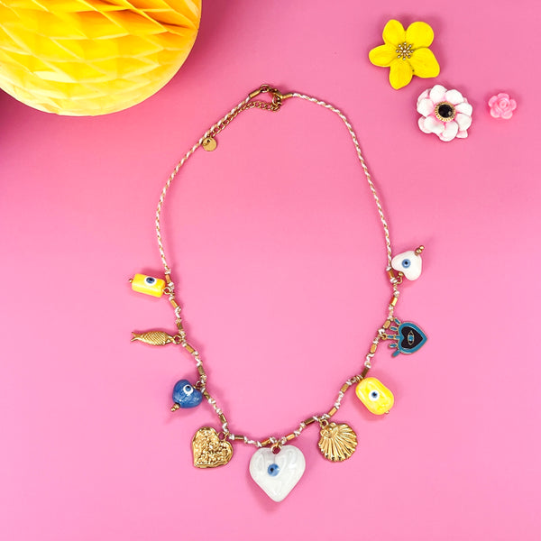 Hearts & Shells Charm Necklace