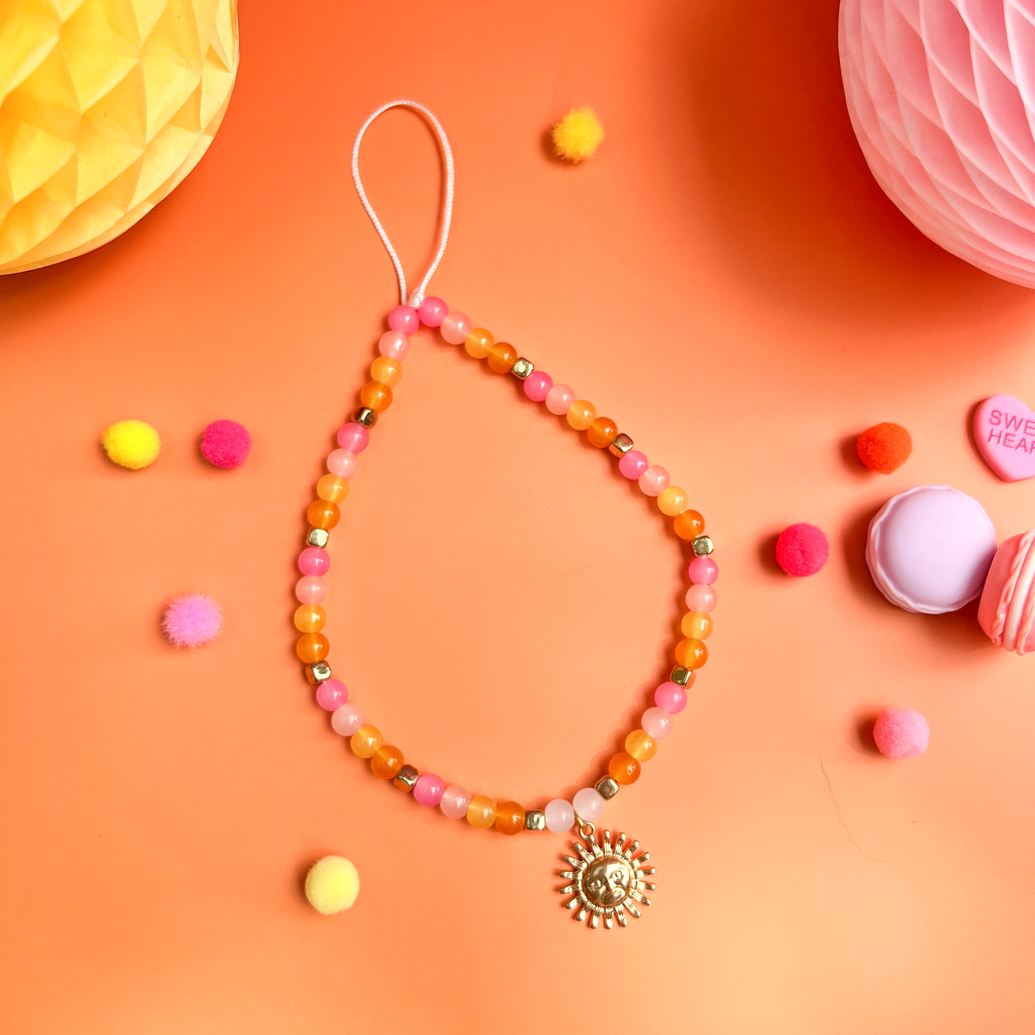 Golden Sun Phone Charm