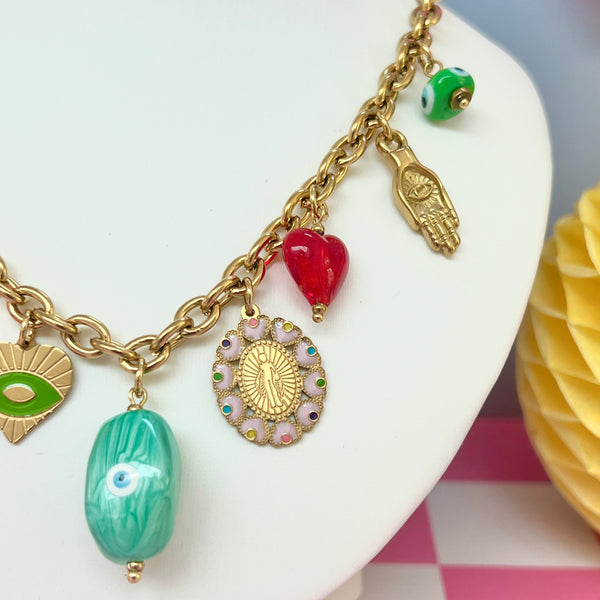 Vibrant Necklace With Lucky Charms