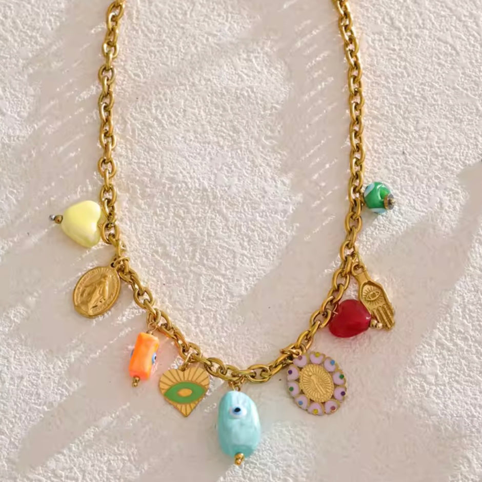 Vibrant Necklace With Lucky Charms