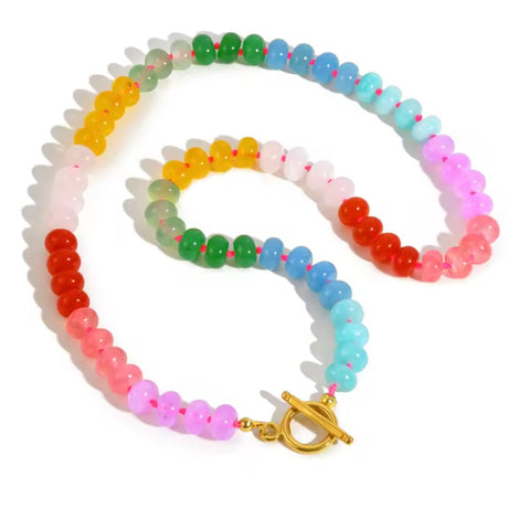 Rainbow Natural Stone Necklace
