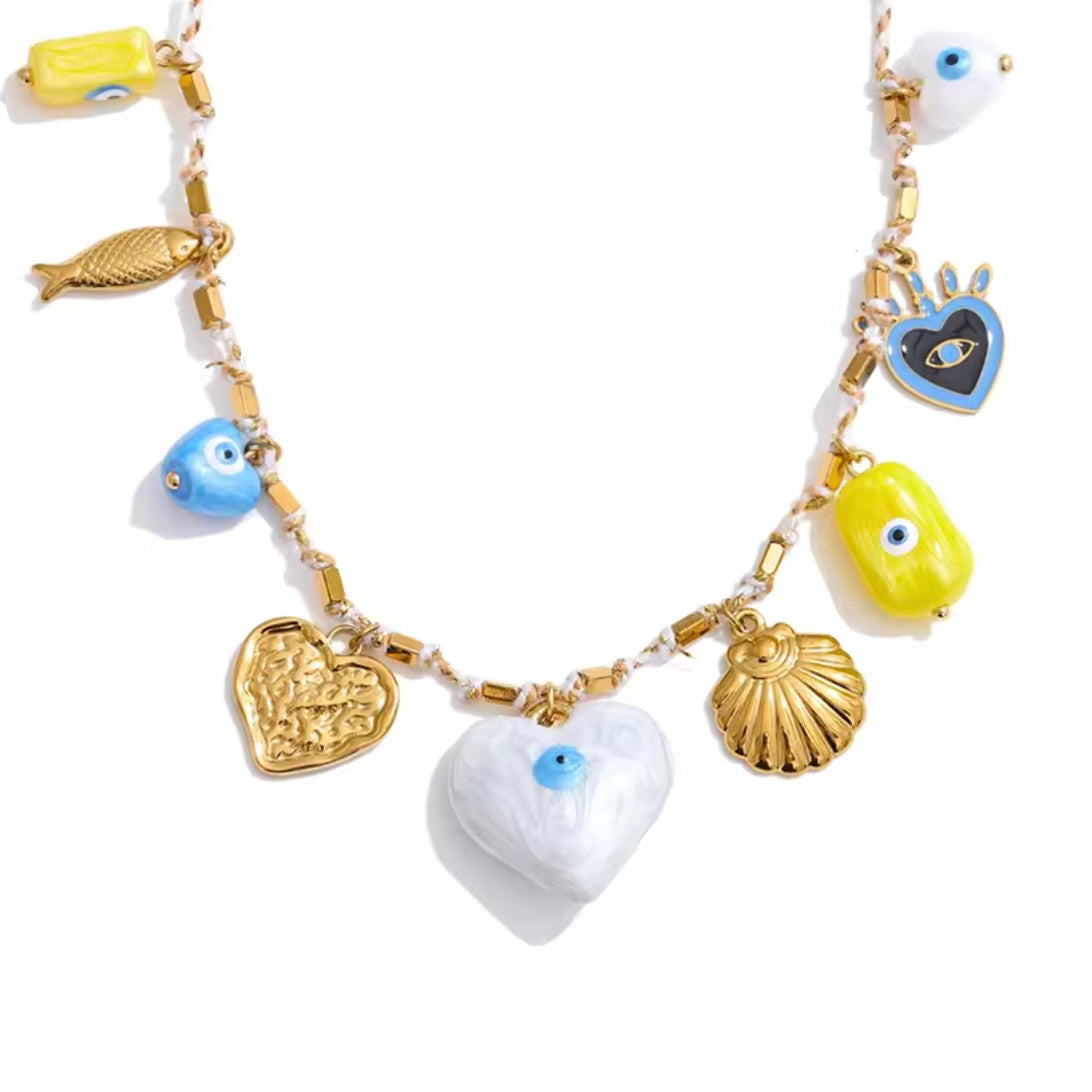 Hearts & Shells Charm Necklace