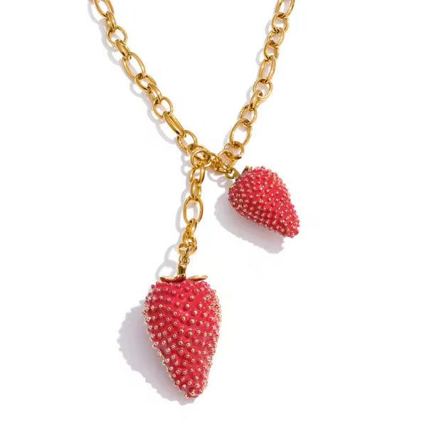 Golden Strawberry Necklace