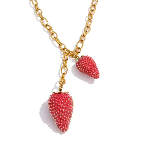 Golden Strawberry Necklace