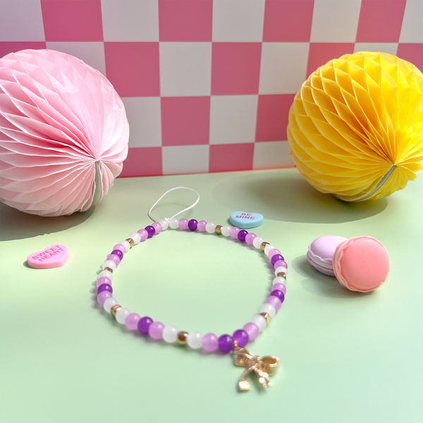 Purple Bow Phone Charm