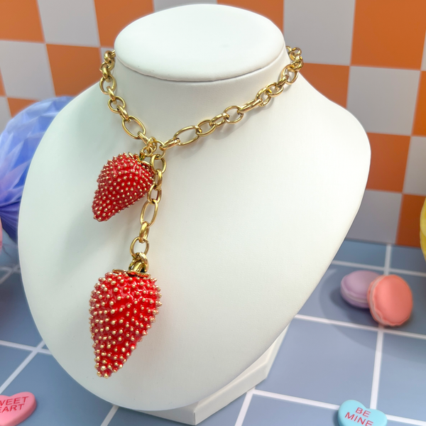Golden Strawberry Necklace