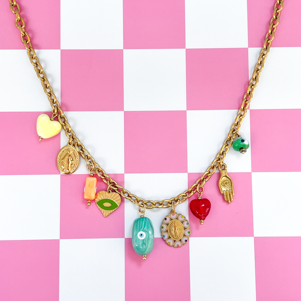Vibrant Necklace With Lucky Charms