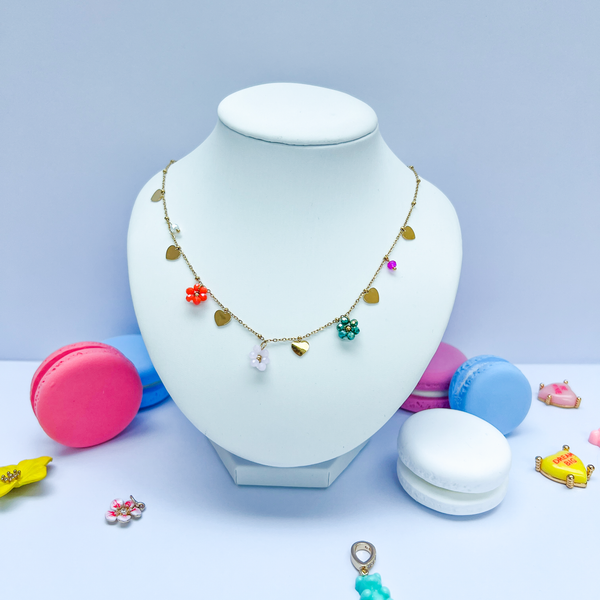 Hearts & Flowers Charm Necklace