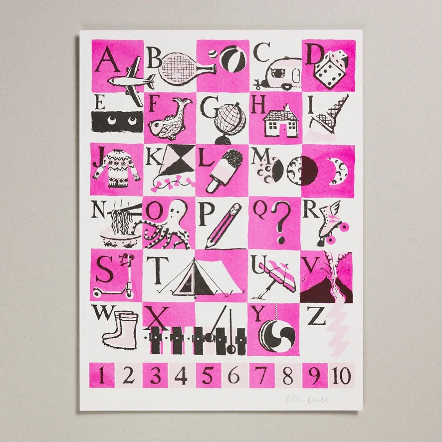 Pink Alphabet Print Large