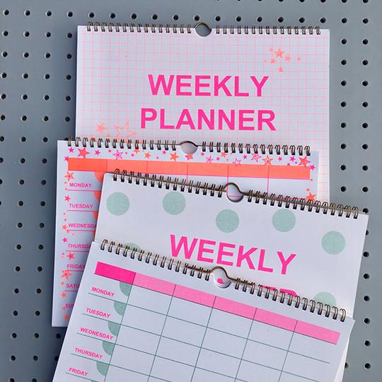 Weekly Planner - Neon Pink & Orange
