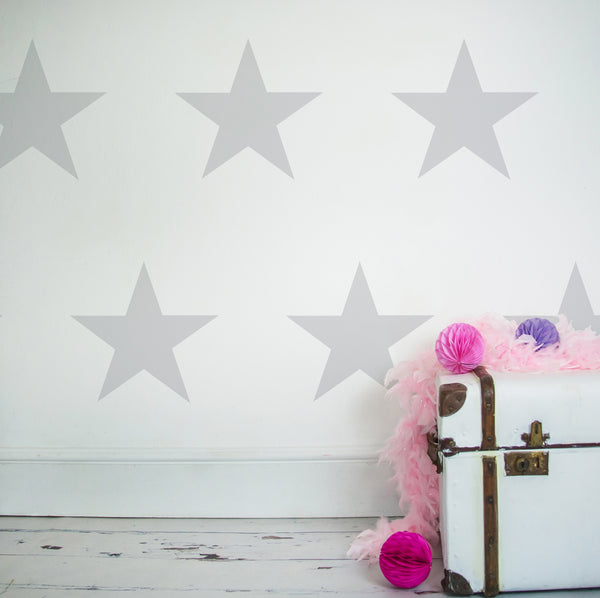 Large Star Stickers Set of 2 - Silver
