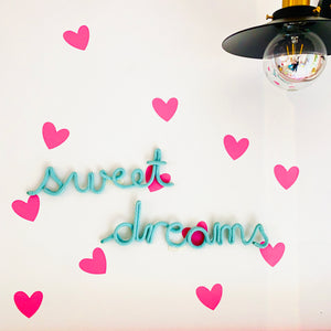 Set of 72 love hearts Wall Stickers Pink