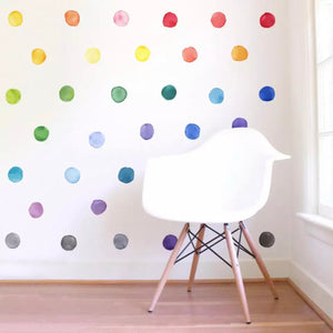 Large Round Water Colour Stickers Multi