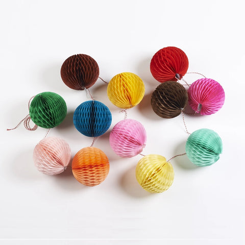 Brightly Coloured Paper Ball Garland
