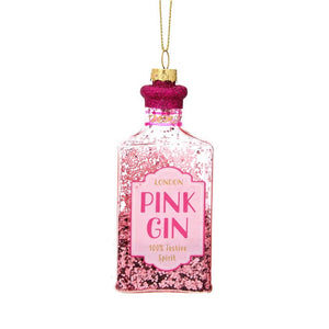 Christmas Cheer Pink Gin Shaped Bauble