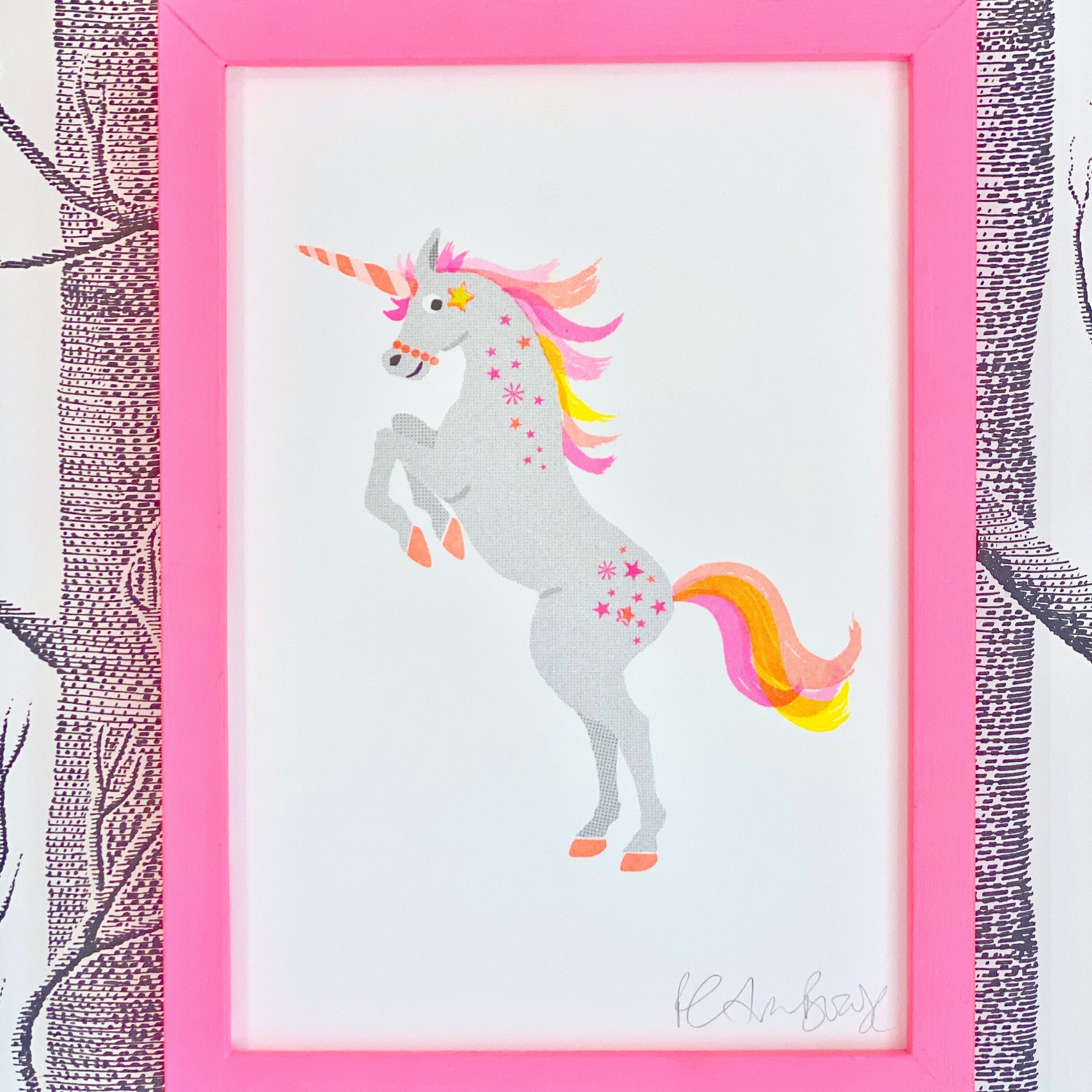Whimsical Unicorn Print A4
