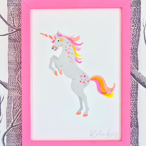 Whimsical Unicorn Print A4
