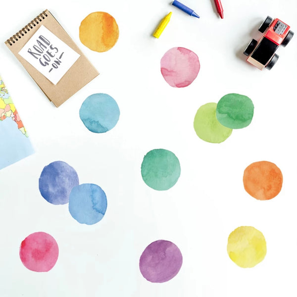 XL Round Stickers Watercolour 12 pieces