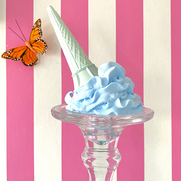 Whimsical Ice Cream Ornament Blue Raspberry (Mint Cone)