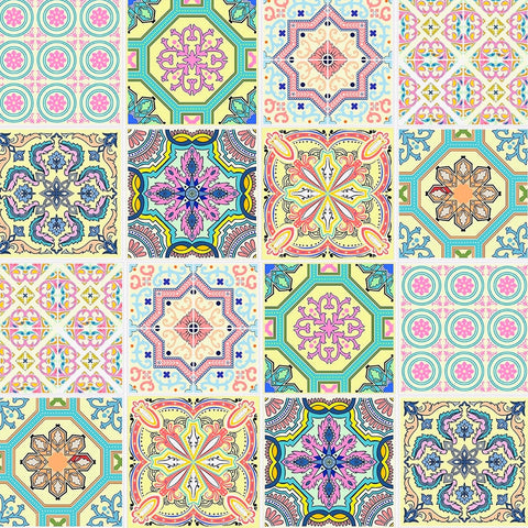 Colourful Tile Stickers 15cm x 15cm (16 Style 5)