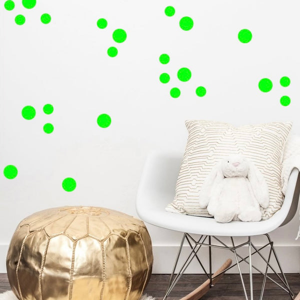 Neon Yellow Dots Wall Stickers 72