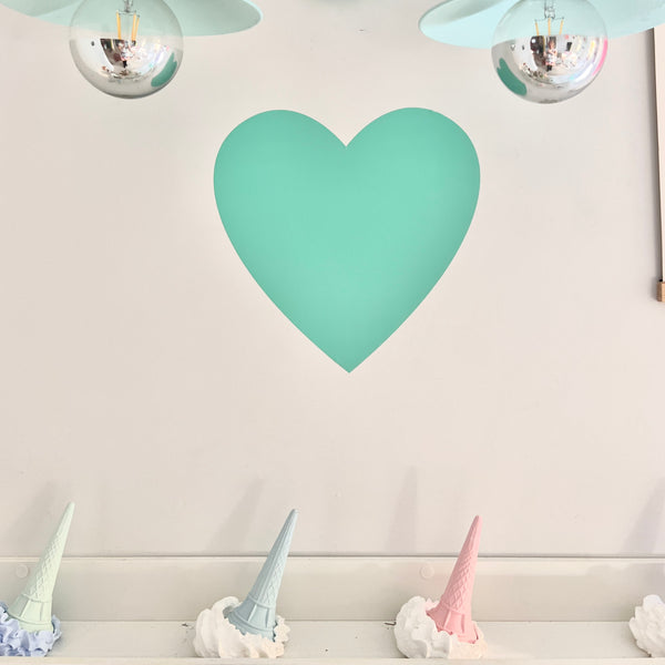 Set of Large 16 Heart Stickers (Mint)