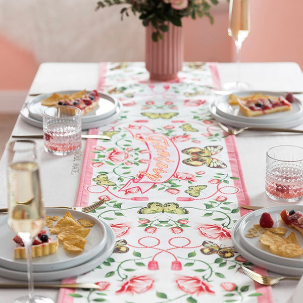 Luxury Butterfly & Floral Table Runner