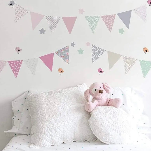 Pretty Floral bunting wall/furniture Stickers