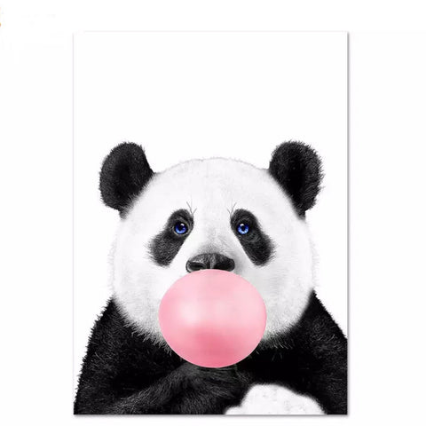Panda & Bubble Gum Canvas 30 x 40cm