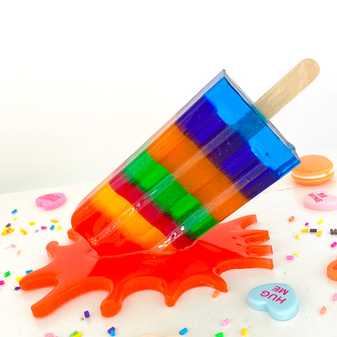 Rainbow Lolly Sculpture With Splat