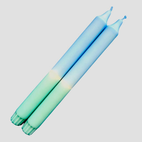 Neon Hand Dipped Candles- Mint & Sky Blue
