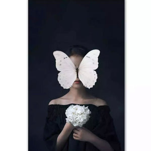 Stunning Abstract Lady & Butterfly Canvas Print