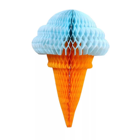 Paper Honeycomb Ice Cream Blue