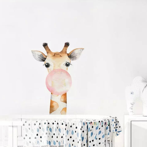 Baby Giraffe With Bubble Wall Sticker