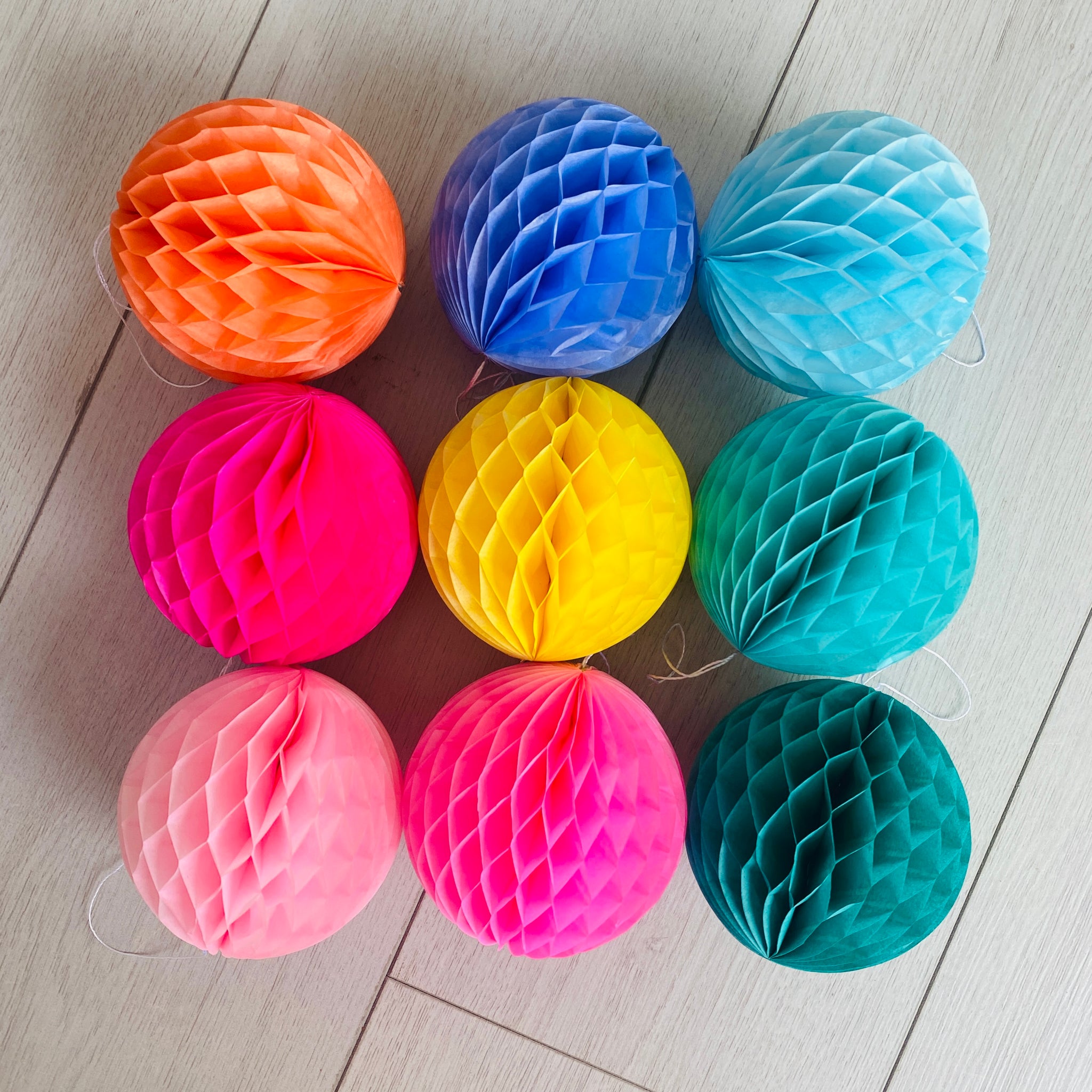 Paper Ball Decorations Set of 9