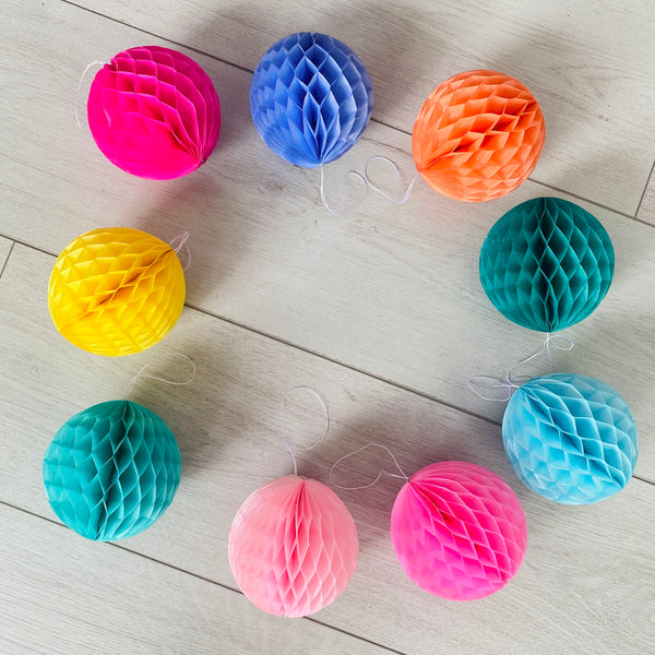 Paper Ball Decorations Set of 9