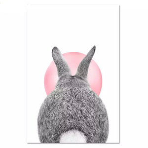 Grey Rabbit Tail On White 30 x 40cm