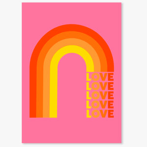 LOVE Rainbow Print A3
