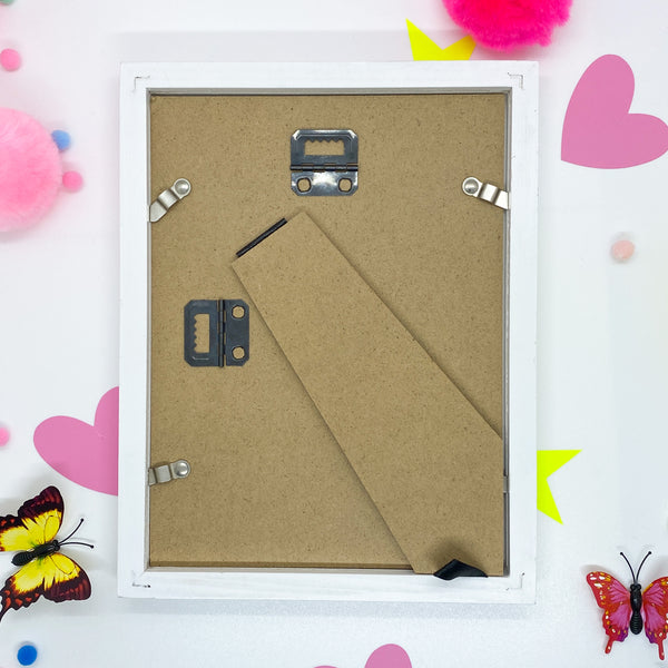 Small Pink Neon LOVE - White Frame