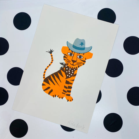 Cowboy Tiger Print A4