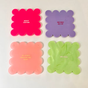 Set of 4 Funny Scallop Coasters